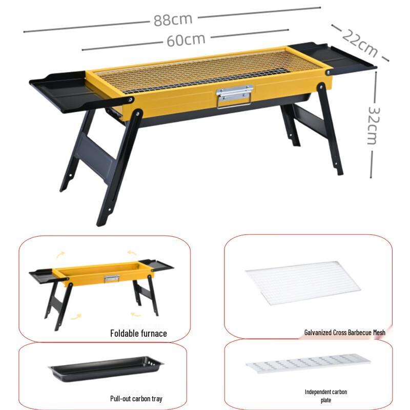 OEING Folding Portable Charcoal BBQ Grill