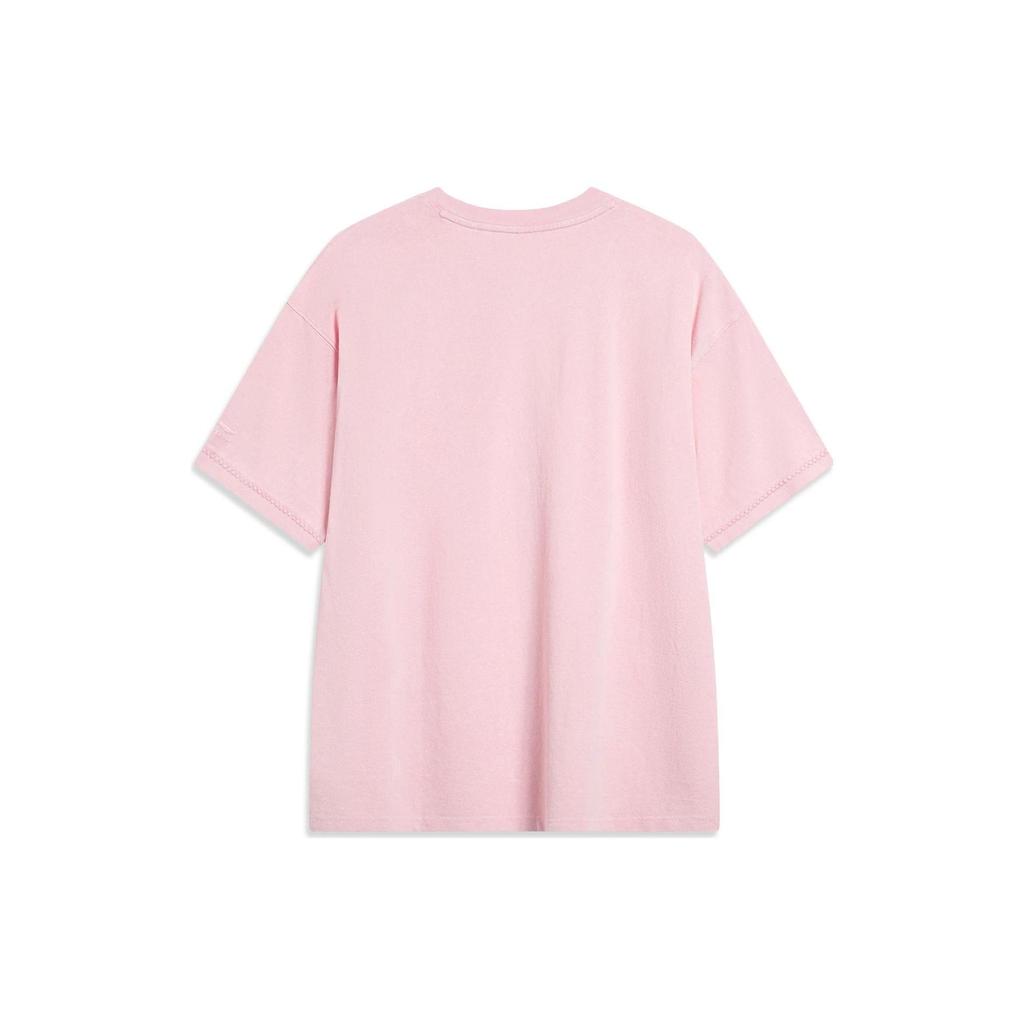 Li Ning Sports Life Collection T Shirt Unisex New Coral Powder AHST219-2