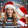Cross-border Spot Thickened Eaves Santa Hat Santa Claus Adult Christmas Decorations Dressing Supplies Short Fluff Red