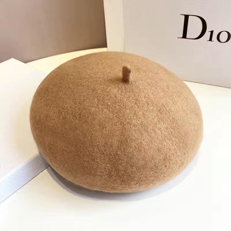 Thickened 3D Wool Retro Beret - Autumn/Winter Style for a Slimmer Face