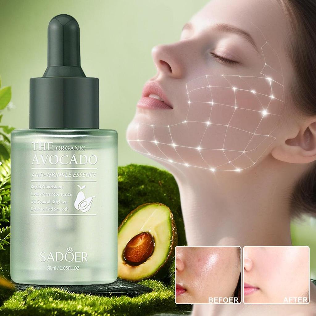 Avocado Anti-wrinkle Essence Organic Formula Intensely Moisturizes and Softens Skin Reducing Dryness and Wrinkles