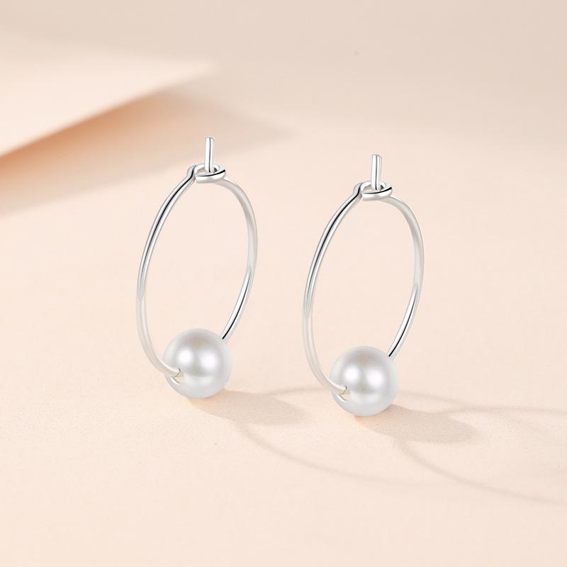 

Pearl Circle Ear Hole Earrings Women s Simple Personality Fashion Earrings New Trendy Earrings