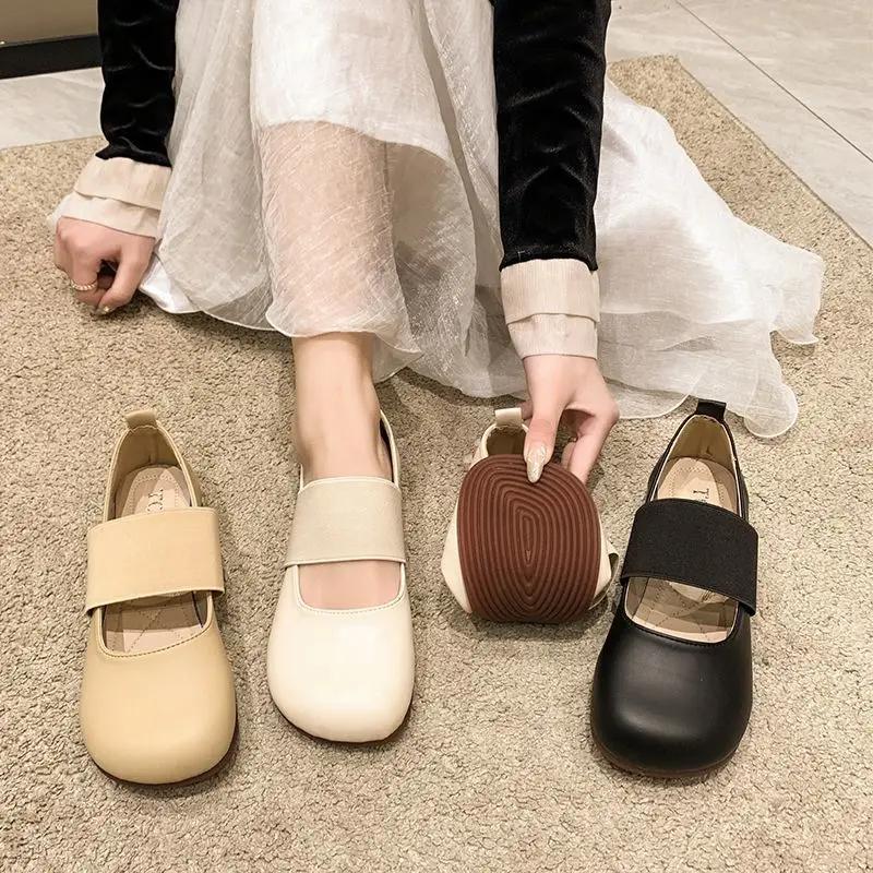 Fashion Moccasins Elastic Strap Shoes for Women Single Elegant Party Low Heel Social Chic Vacation On Offer Quick Delivery Woman Flats