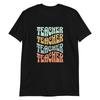 Teacher Waves Text Art T-Shirt Mens Womens Tees Top