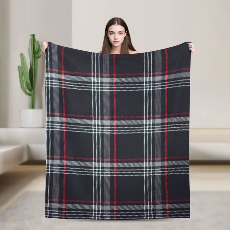 Coperta personalizzata con stampa a quadri tartan GTI, morbida e calda coperta in pile, leggera e accogliente, coperte in flanella soffice per letto, divano
