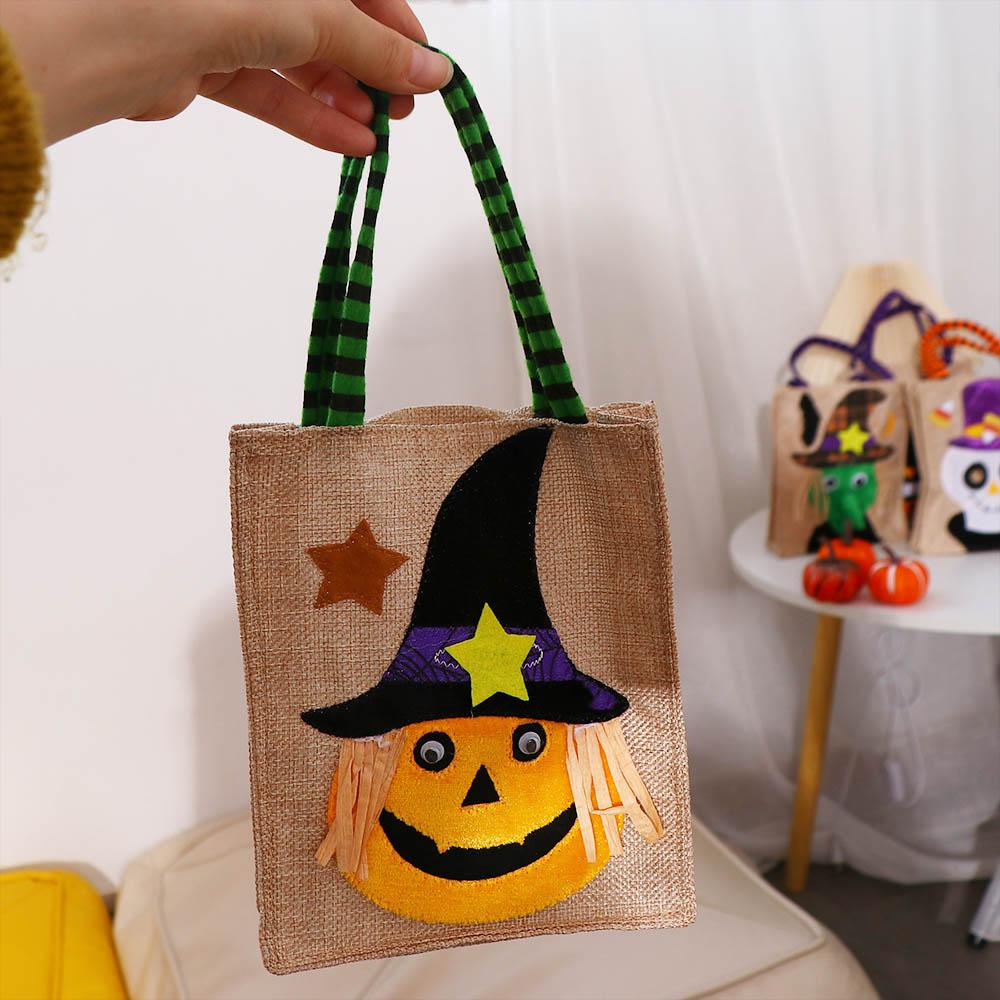 Kids Ornament With Handle Trick Or Treat Gift Pouch Halloween Decoration Candy Bag Tote Bag