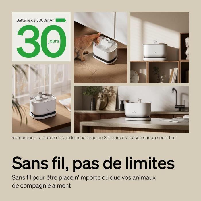 Fontaine à Eau pour Chat - PETLIBRO - Dockstream - 2,5L - Sans Fil - Capteur de Mouvement