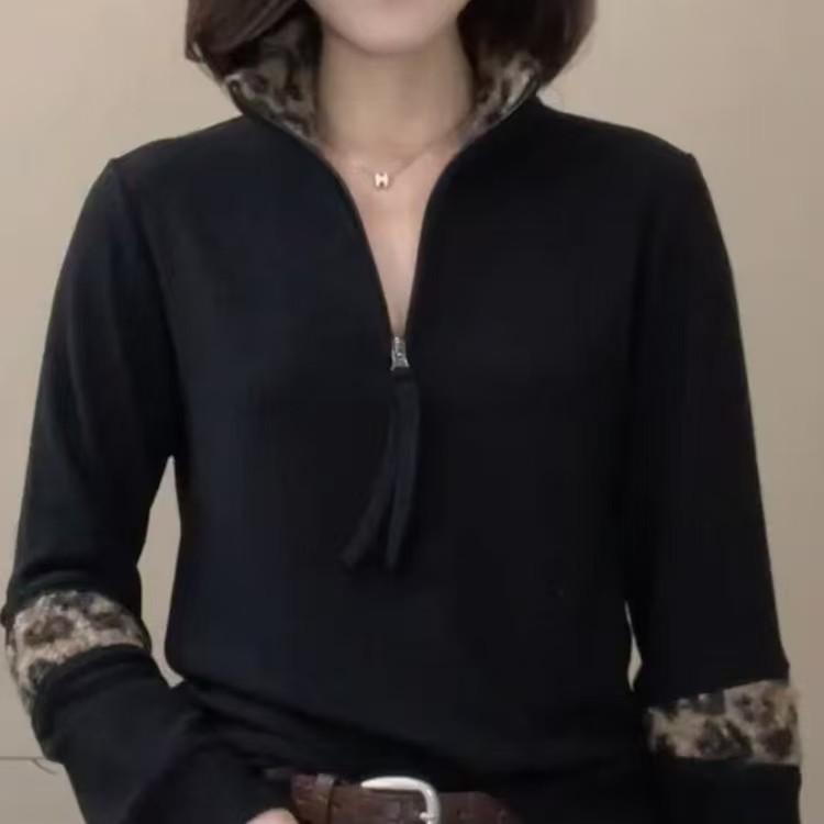 

Winter 2025 Stylish High Neck Plus Velvet Base Layer Shirt 2XL (115-125 jin) чёрный