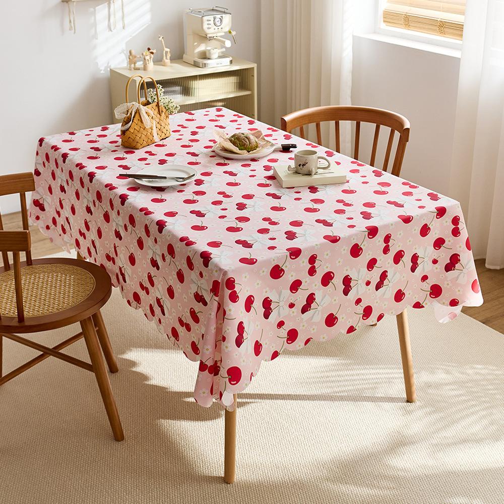Tablecloth waterproof and oil-proof cartoon coffee cat cute student desk coffee table table mat dining table decorative cloth