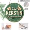 2D Flat Vintage Aluminum Wall Decorations in Various Sizes. Featuring A Fun German Caption An Aged Look, and A Double Thumbs-up Gesture, These Are
