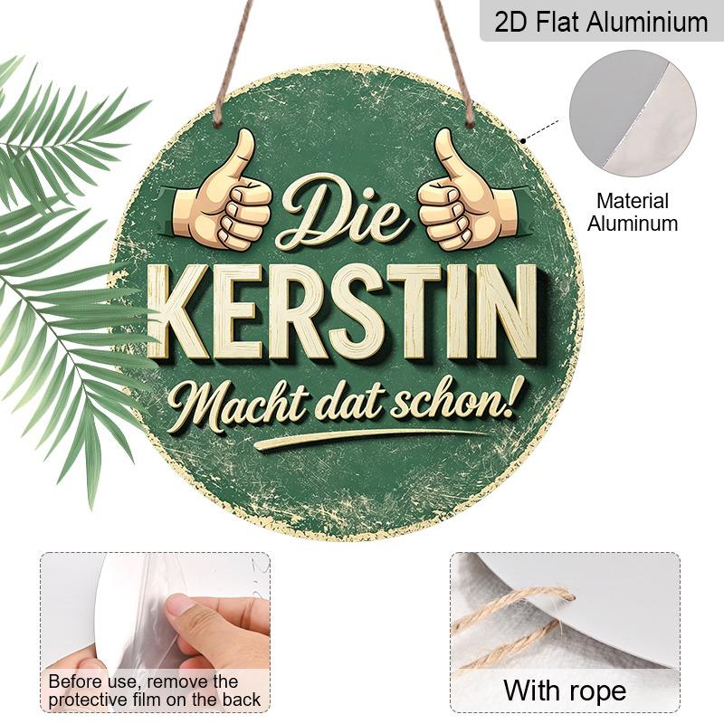 2D Flat Vintage Aluminum Wall Decorations in Various Sizes. Featuring A Fun German Caption An Aged Look, and A Double Thumbs-up Gesture, These Are
