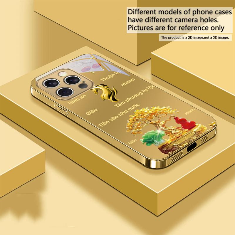 

Градієнтний Золотий Тигр Для IPhone 17Pro Max 16 17 Pro 15 P ro 14 13 Plus 12 Mini 11Pro Max XR 16E 17 Air Золотий скляний чохол для телефону iPhone 15 Pro Max