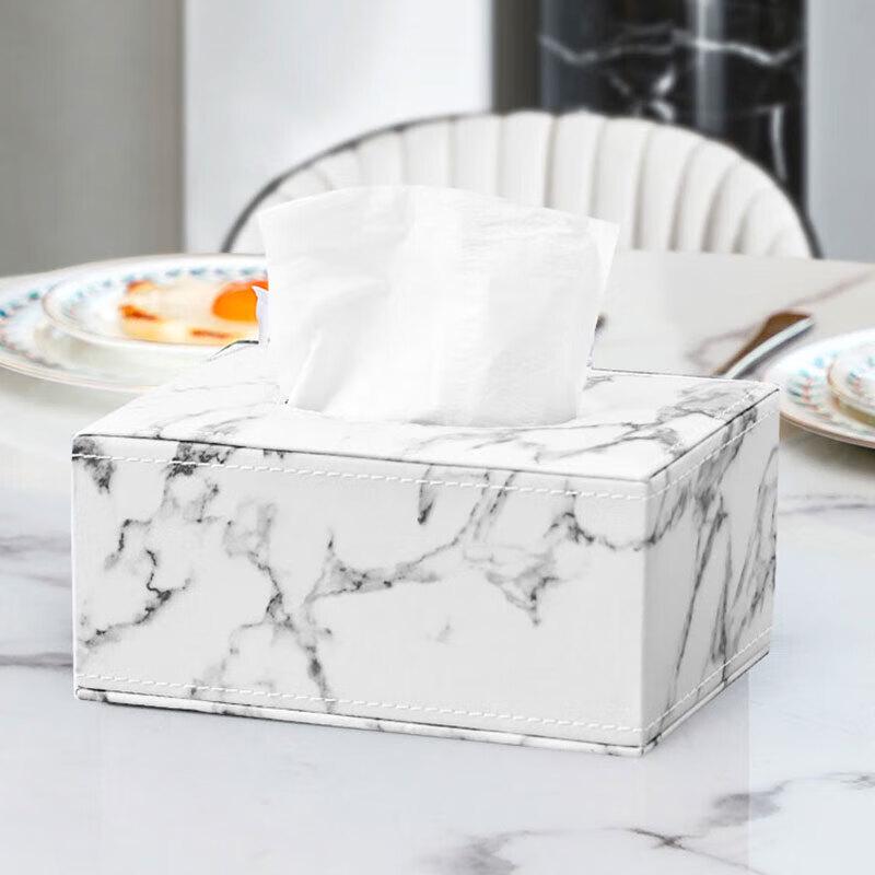 Nordic Marble Pattern Plastic Tissue Box