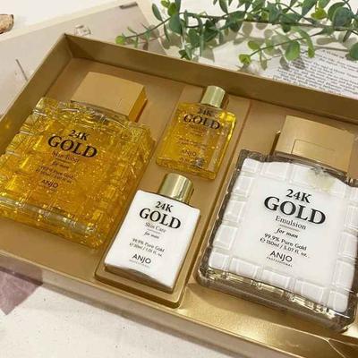 24K Pure Gold Skin Care for Man Set, Moisturizing, KBeauty, Korean Cosmetics, Sample