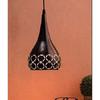Metal Cut Hanging Light Ceiling Pendant Lamp, 6" Small, Black, Pack of 2