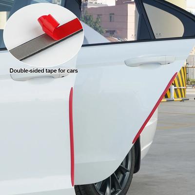 4Pcs 41cm Car Door Protector Anti-Collision Strip Carbon Fiber Car Bumper Rubber Protector Guard Scratch Sticker Trim Strips