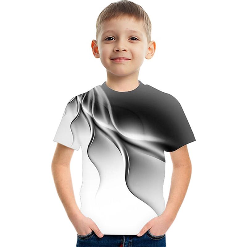 

Детская/детская футболка с короткими рукавами и 3D принтом, летняя и весенняя модная спортивная модная футболка из полиэстера для мальчиков