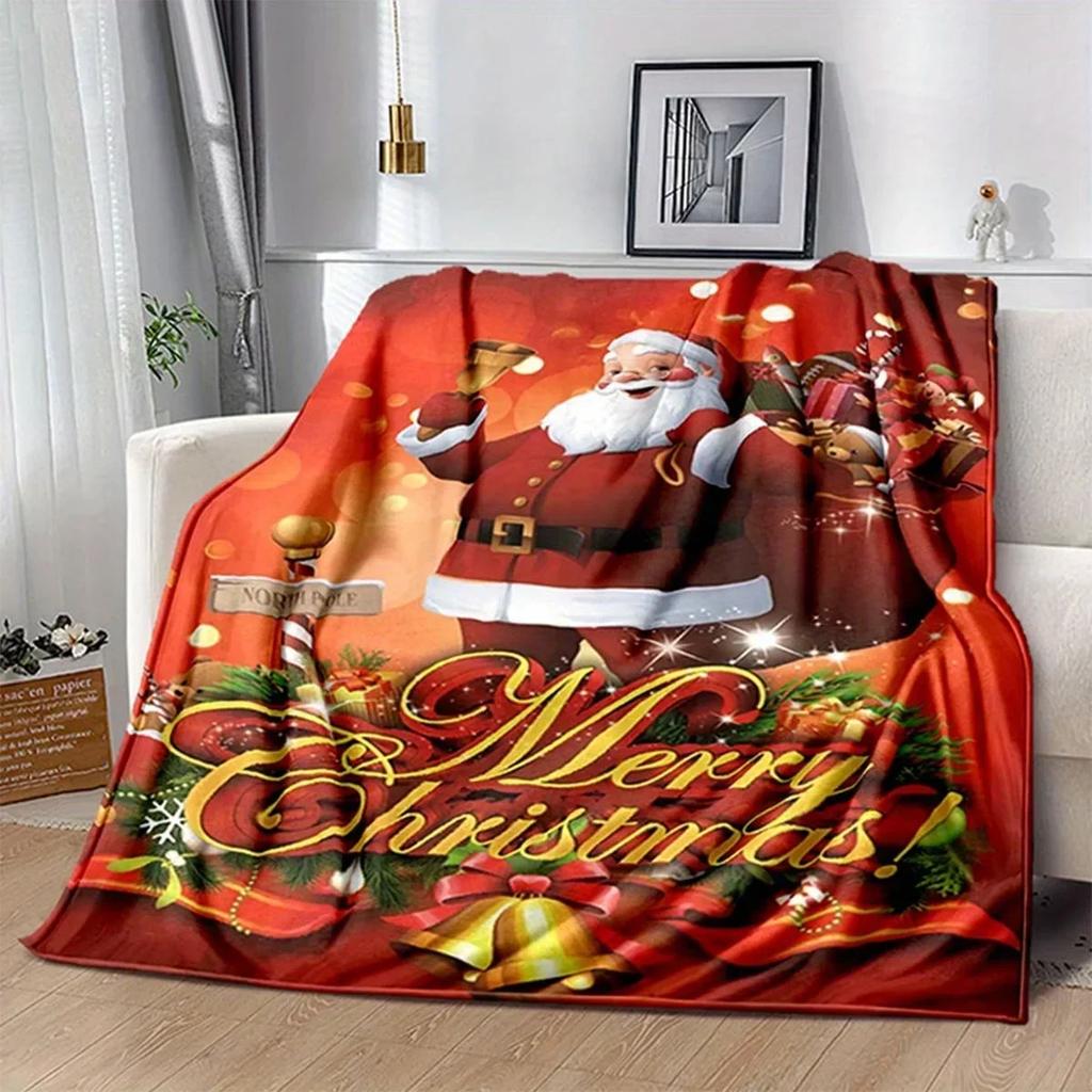Cozy Santa Claus Christmas Throw Blanket Soft Lightweight For Couch, Bed, And Travel Perfect Holiday New Year Gifts Blankets