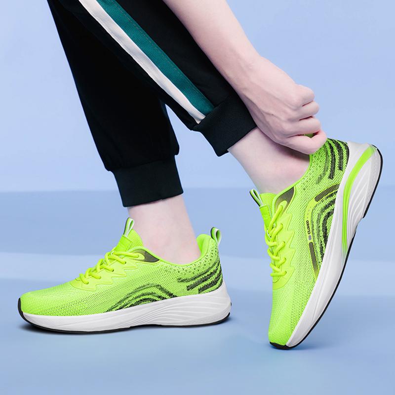CLOHOO Men's Trendy Knitted Breathable Lightweight Comfy Sneakers For Running Jogging Wear-resistant Non-Slip Casual Sport Shoes