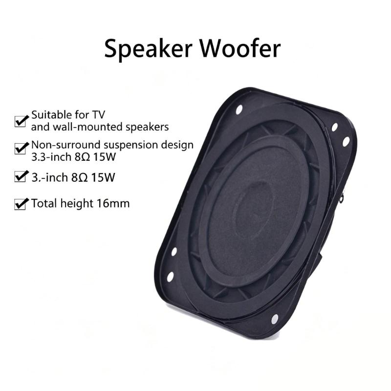 3Inch 8Ohm 15W Portable Loudspeaker 79Mm Small Woofer Rubber Frame Neodymium Magnetic Loudspeaker Replacement