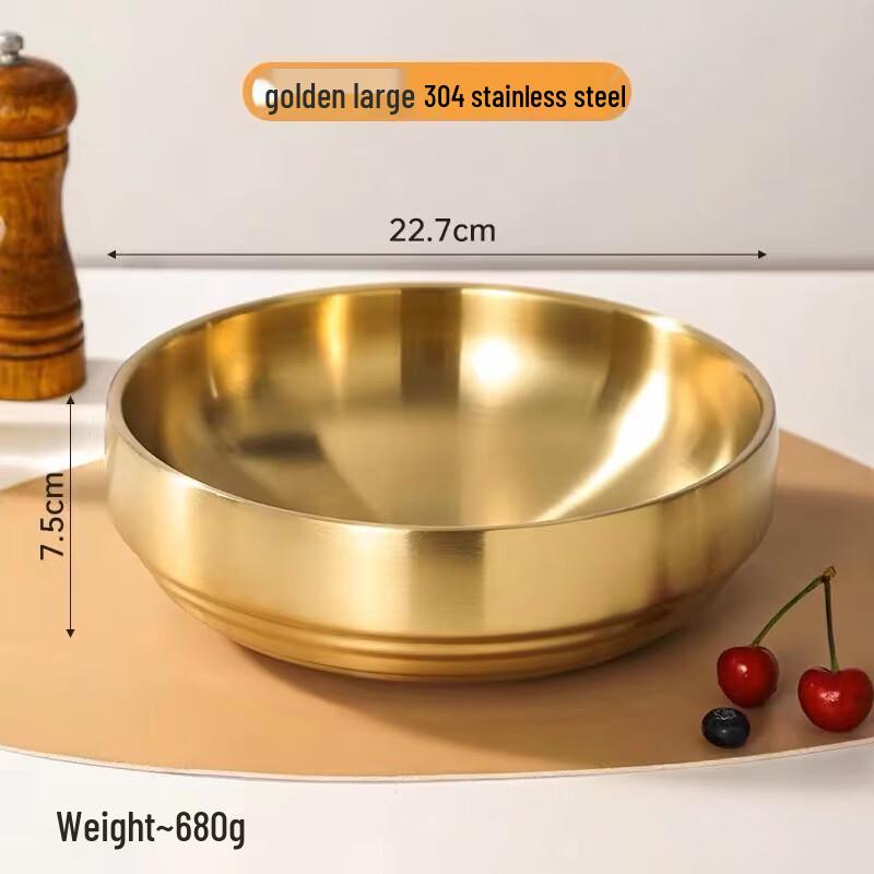 Корейский стиль Двухслойная миска для лапши из нержавеющей стали