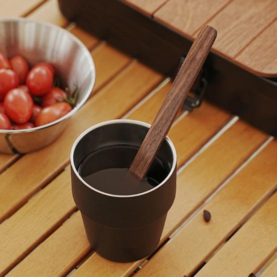 Outdoor Camping Coffee Stirrer Black Walnut Long Handle Pour-over Coffee Stirring Bar Portable Heavy Duty Wooden Mixer Stick Coffee Accessories