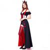 Halloween Cosplay Rote Königin Kleid Alice im Wunderland Kostüm Damen