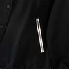 Plus Size Women S Black Cotton Baseball Jacket Long Sleeve Round Neck Casual Cardigan Coat
