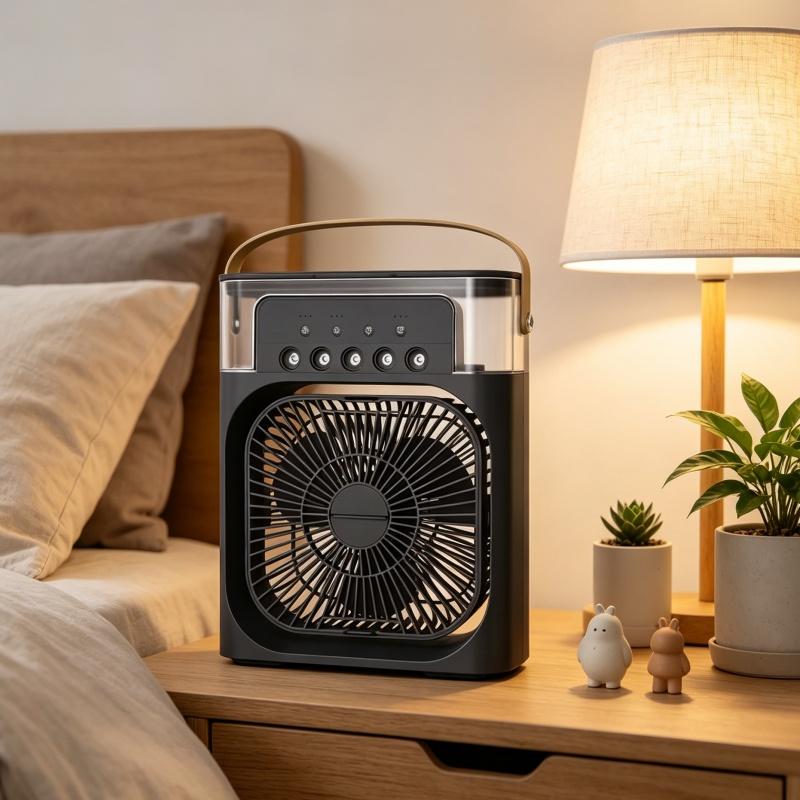 3 In 1 Portable Mini Air Cooler Fan Household Air Conditioner with LED Night Light & Humidifier for Home Office Home Air Cooler