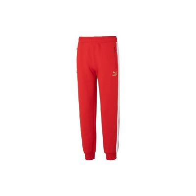 Cny Dragon Year Series Color Block Elastic Waist Running Fitness Training Knitted Pants Unisex Pants Red 625835-11