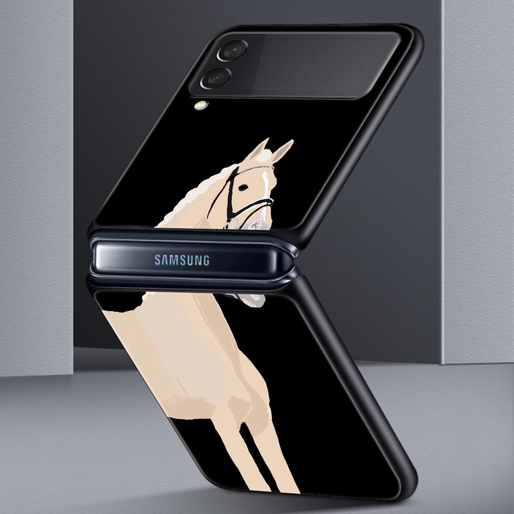 Z Flip 4 Phone Case for Samsung Galaxy Z Flip 3 5G ZFlip3 Flip3 Zflip Flip4 Hard PC Cover Frederik The Great Beauty Horse Shell