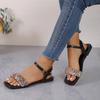 2025 Hot Sale Ladies Shoes Buckle Strap Women's Sandals String Bead Casual Sandals Women Summer Plus Size Flat Sandals