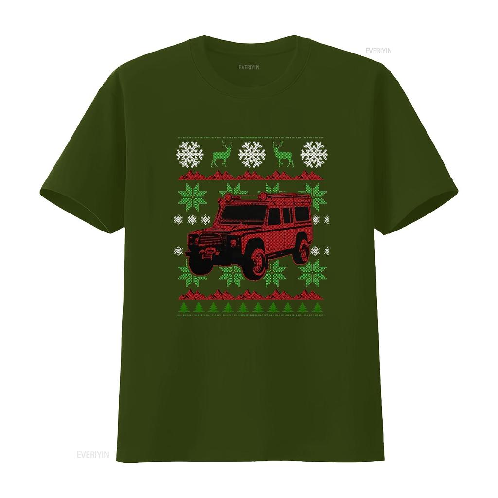 Defender 4x4 Off Road Ugly Chistmas Sweater Unisexs T Shirt Top Vintage Washed Graphic Soft Slightly Top For Everyday Wear