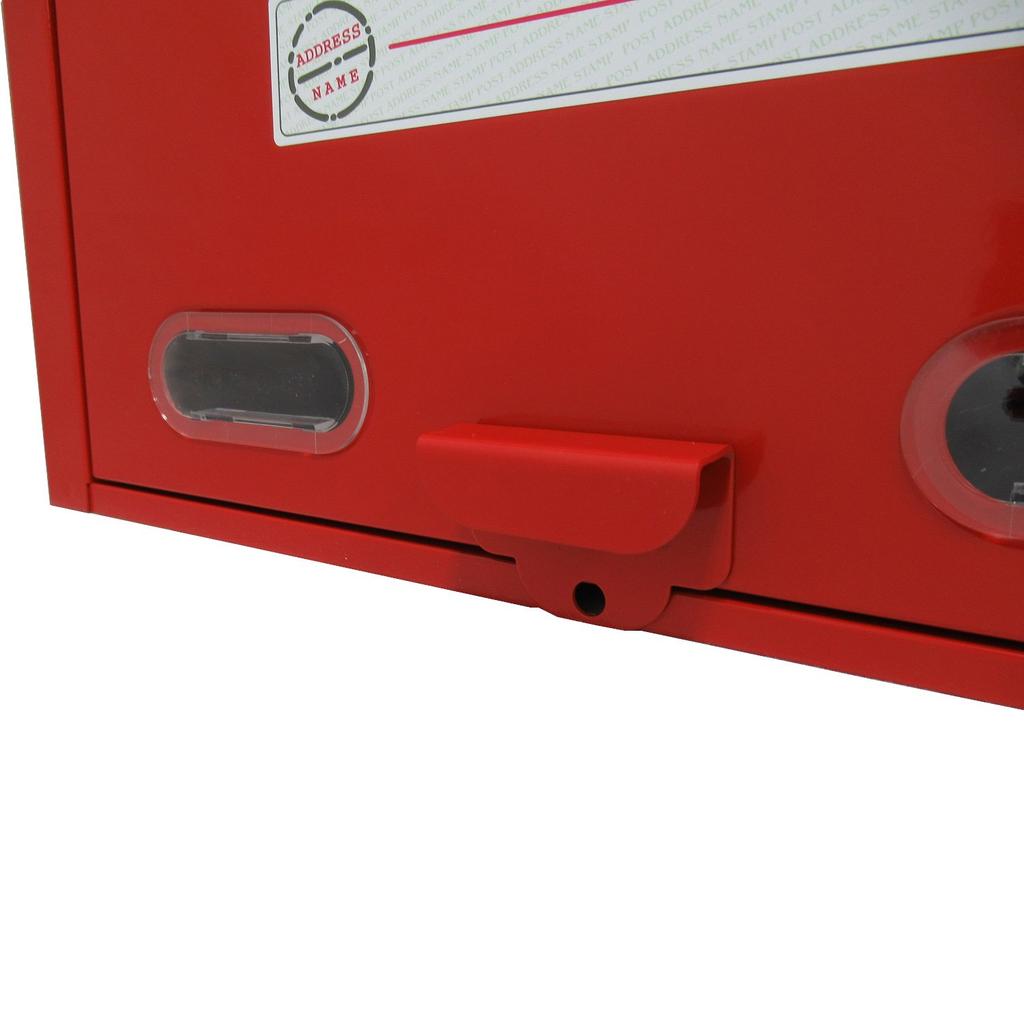 GREEN LIFE Mailbox, Steel, Red, 36cm (W) x 16.5cm (D) x 24.5cm (H), Model FH-30R