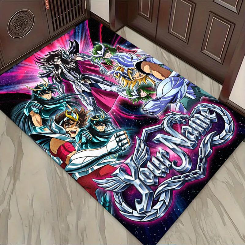 Name Custom Anime Saint seiya Carpet Rug for Living Room Bedroom Home Sofa Decoration,Kids play Non-slip Floor Mat