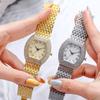 UTHAI H64 Montre Femme Entièrement Pavée Tempérament Bande Or Acier Forme Tonneau Ciel Étoilé Complet Vintage Mode Montres à Quartz
