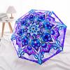 1pc Mandala Artwork Automatic Folding Umbrella - Portable Collapsible Design, 8-Rib Iron Frame, Durable Fabric Yy251125024