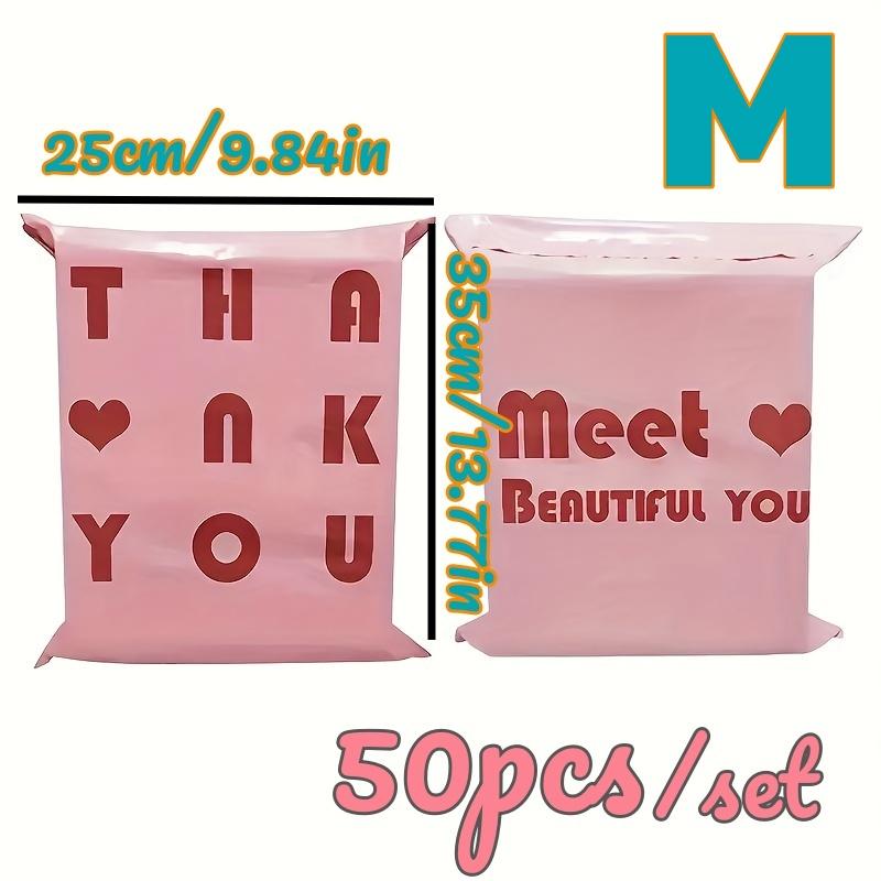 Pink Packing Bag 100pcs Thick Courier Bag Waterproof Durable Shopping Bag For Clothing Logistics Gift Packaging Mail Envelope