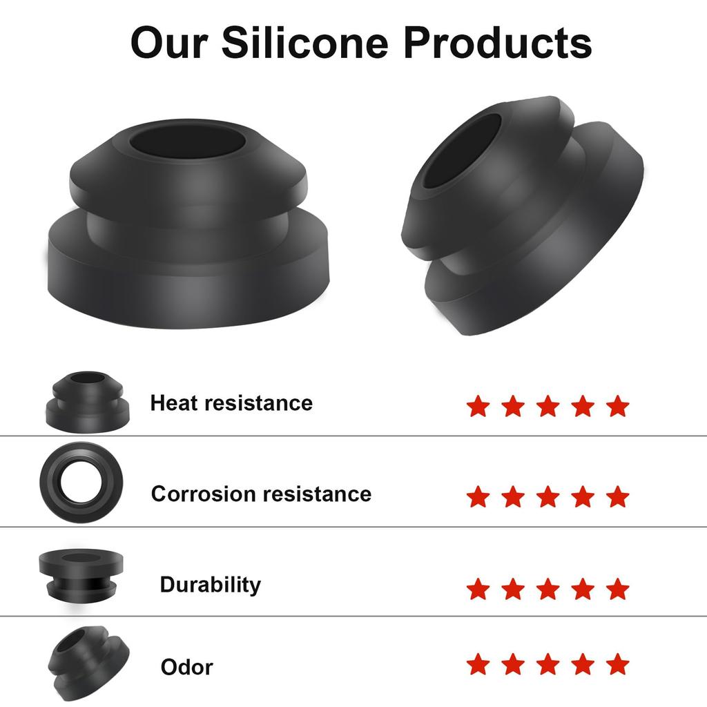 30pcs Motorhome Rubber Grommets - 5mm Pot Supports/Feet/Plugs for Dometic/Smev/Thetford