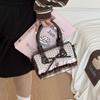 Retro Sweetheart Polka Dot & Plaid Hangbag Exquisite Wallet With Bow Lace Trim, Small Pillow Bags Brown Kawaii Shoulder Bag