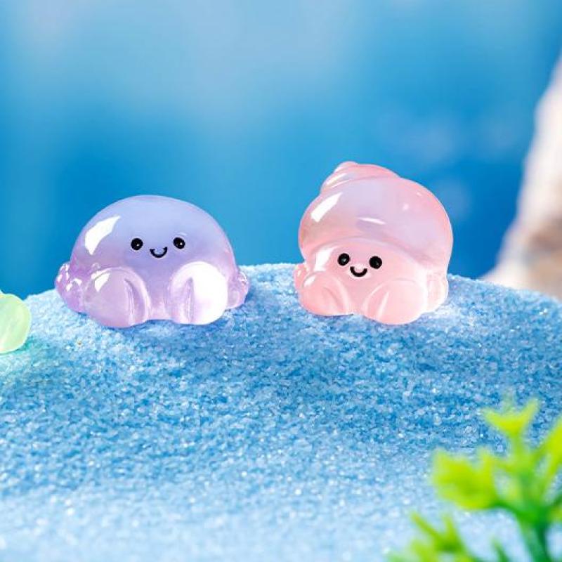 10Pcs Colorful Resin Noctilucent Marine Small Animals Fish Tank Crab Dragon Shrimp Landscape Ornament Aquarium Accessories