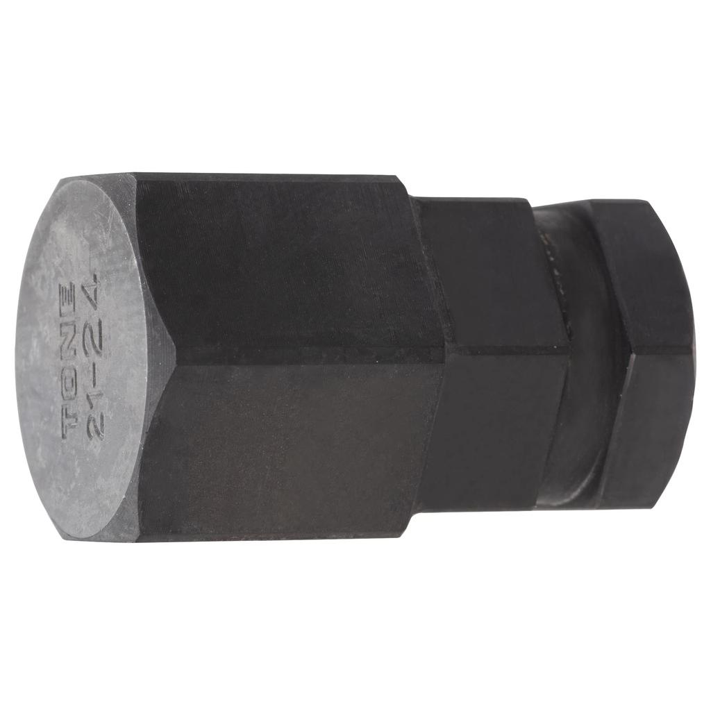TONE Impact Hexagon Bit Socket 24mm Hexagon 2 Pieces (Interchangeable) 6AH-24H, 19.0mm (3/4") Drive, Size, Included.