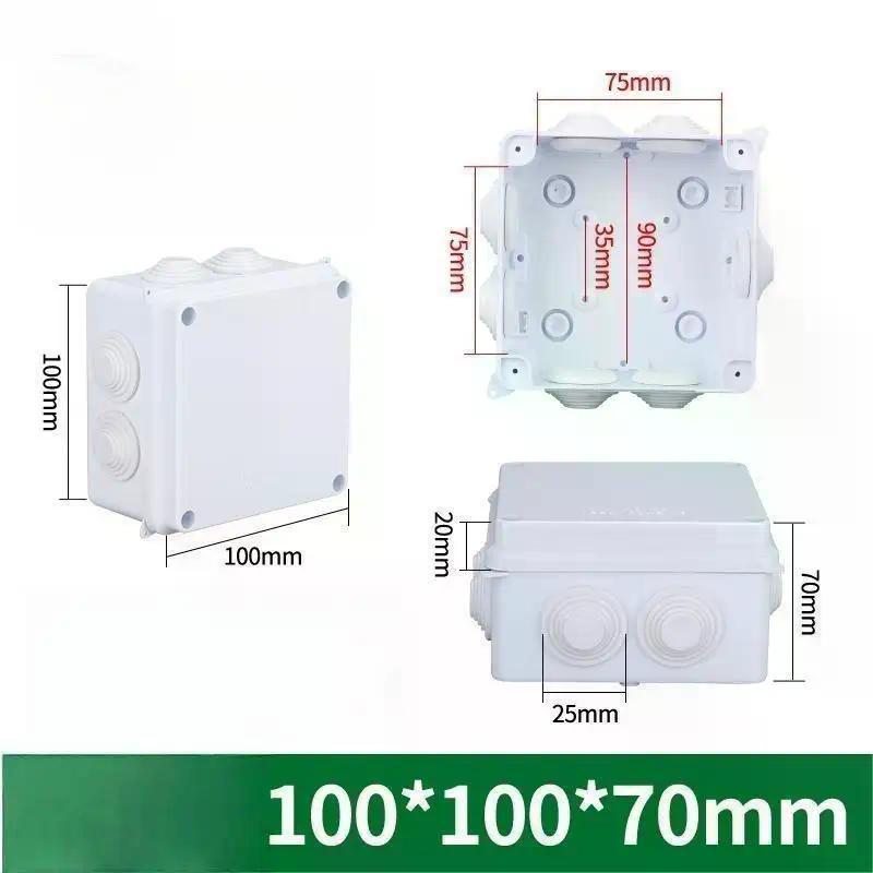 Boîte de jonction étanche IP68 Boîte de dérivation de câble Séparateur de fils électriques avec bouchon en caoutchouc pour projets DIY extérieurs
