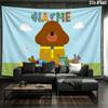 Custom Name,Hey Duggee Wall Tapestry, Aesthetic Printed Fabric Blanket, Suitable for Bedroom, Living Room, and Home Decor.