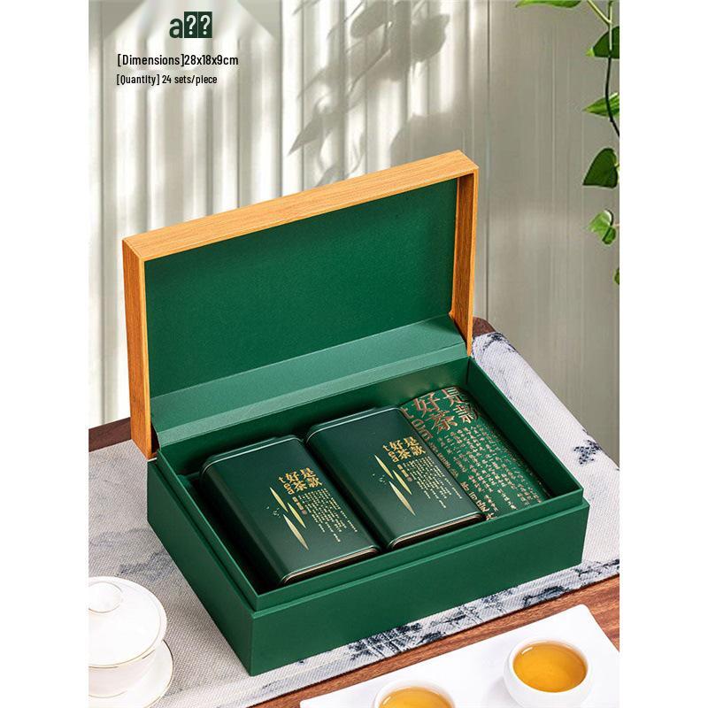 Golden Bud Gift Box - Custom High-Grade White Tea & Pre-Qing Longjing Tea Packaging