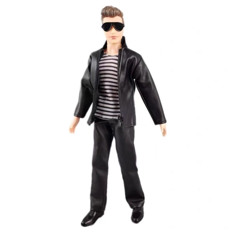 

Handsome Men Clothes 1/6 Male Doll Black Suits Clothing Accessorie Supermodel Boy Fashion Dress Up Top Pant For 30Cm 12Inch Doll Set Fits 30cm dolls
