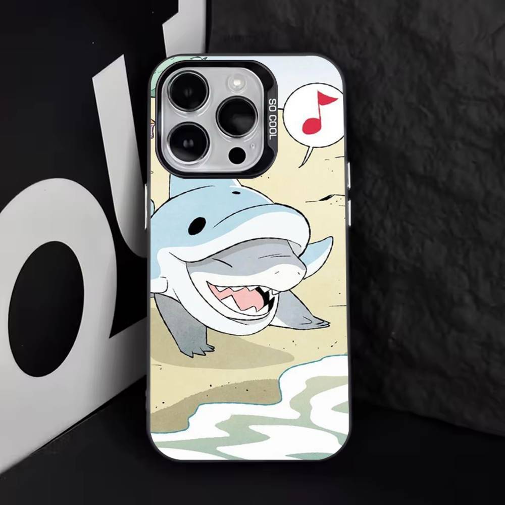Cartoon Cute Shark Phone Case For iPhone 16,15,14,13,12,11,8,7,Pro,Max,Plus,Mini,XS,SE Anti Fall Black Matte Hard