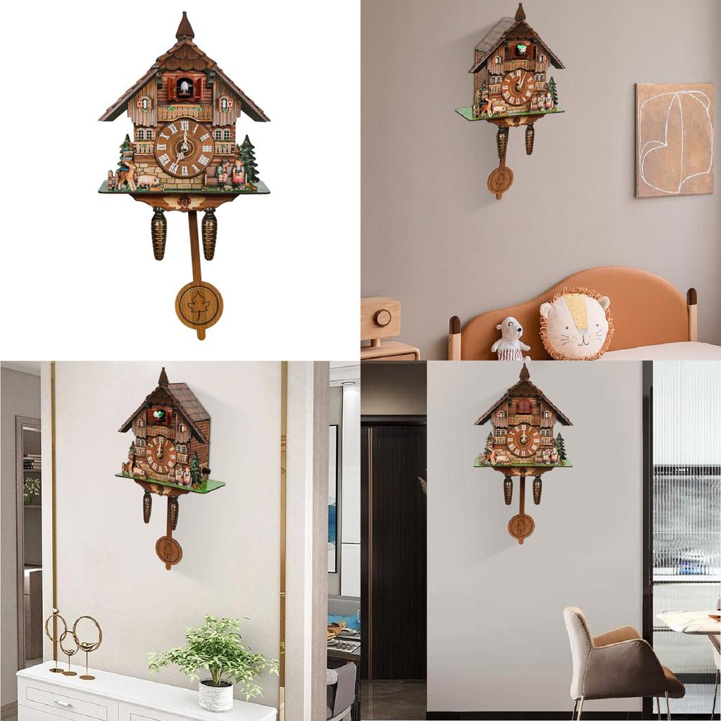 Wall Clock Contemporary With Acoustic Cuckoo For Interior Living Household Room