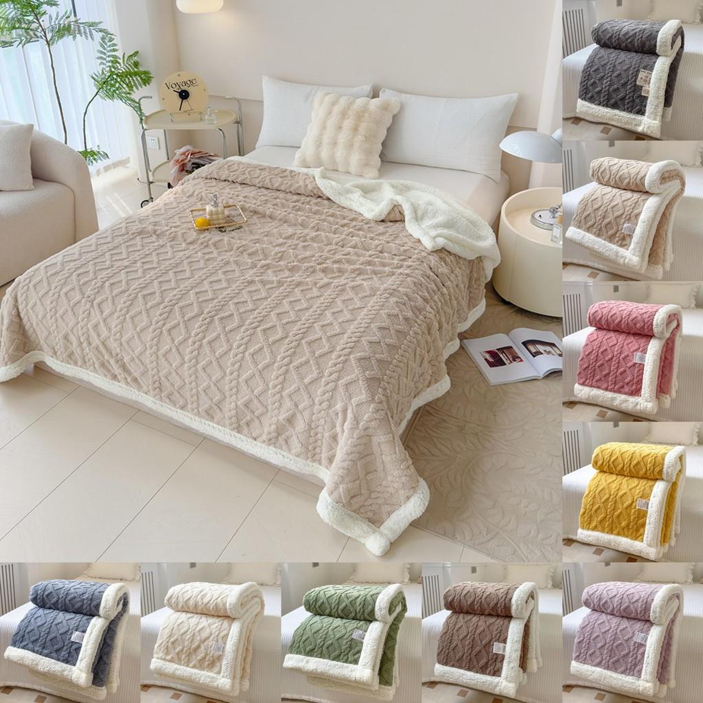 Thickened Winter Blanket Double Sided Fluff Plush Double Layer 3d Bed Sofa Warm