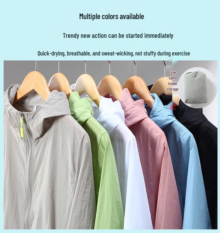 Quick-Dry Lightweight Sun Protection Jacket - Plus Size, Breathable, Hooded Ice Silk for Men & Women